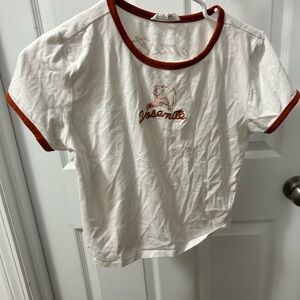 White and Red Yosemite Graphic T-Shirt